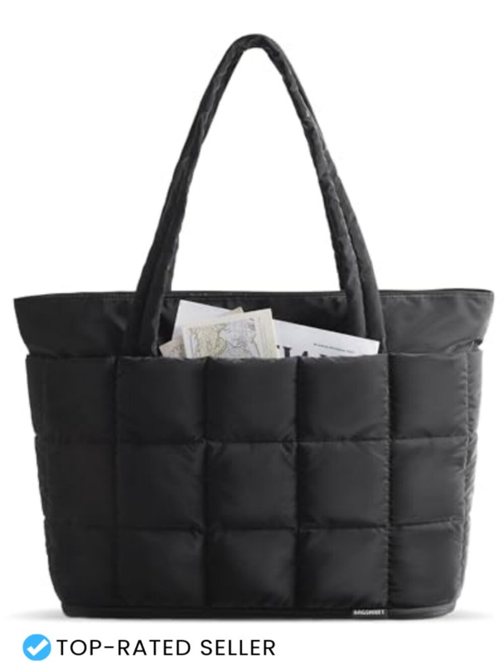 Expandable Puffer Tote Bag Water-Resistant 22L-28L Laptop Travel